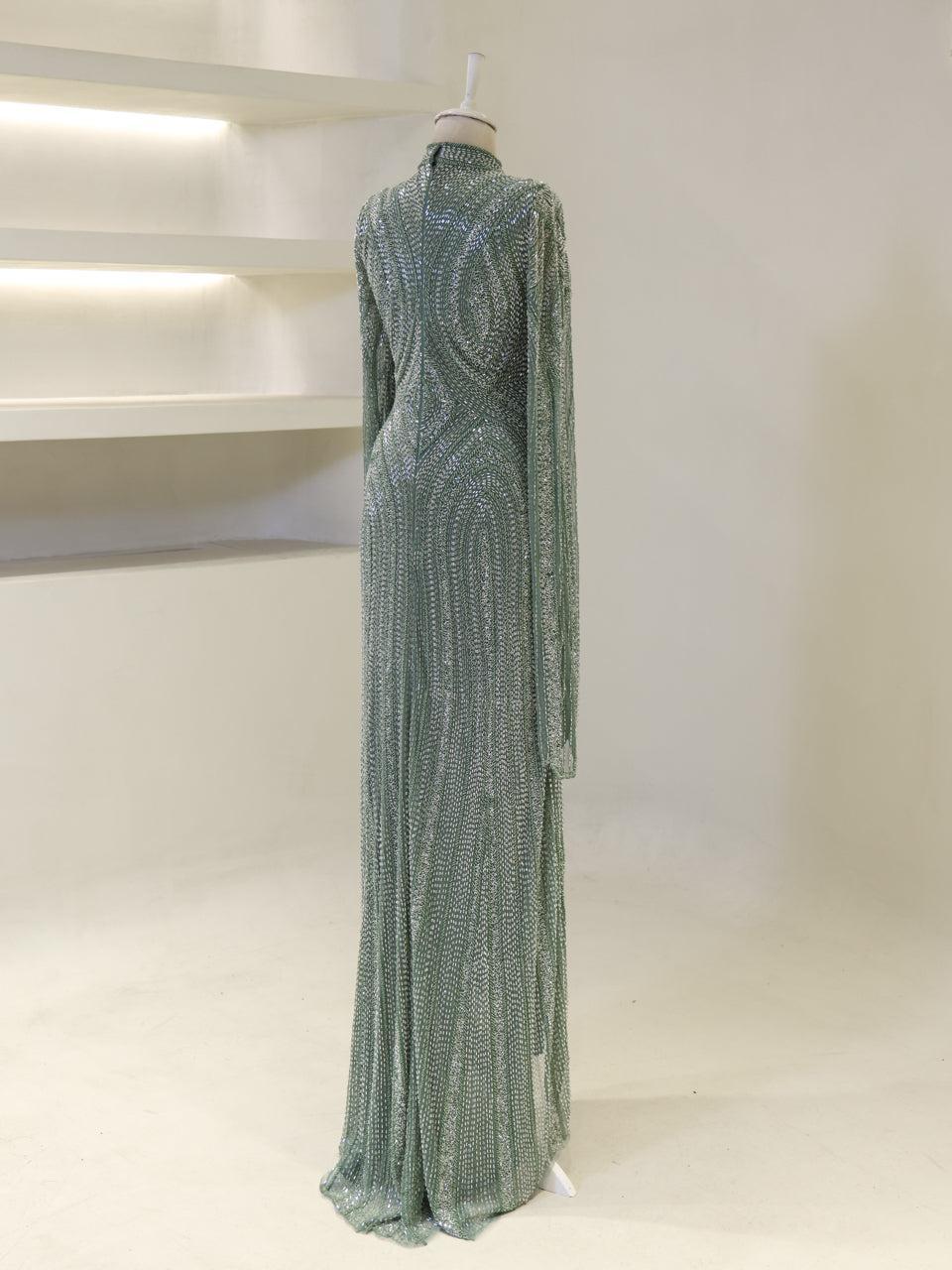 Berru Couture Evening Dress - Pistachio Green - view 5