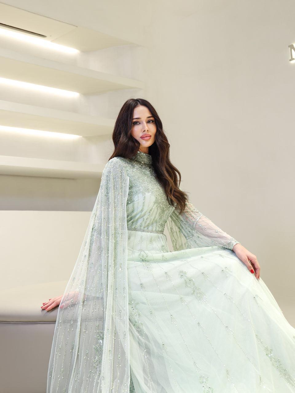 Couture Layal Evening Dress - Mint - view 2
