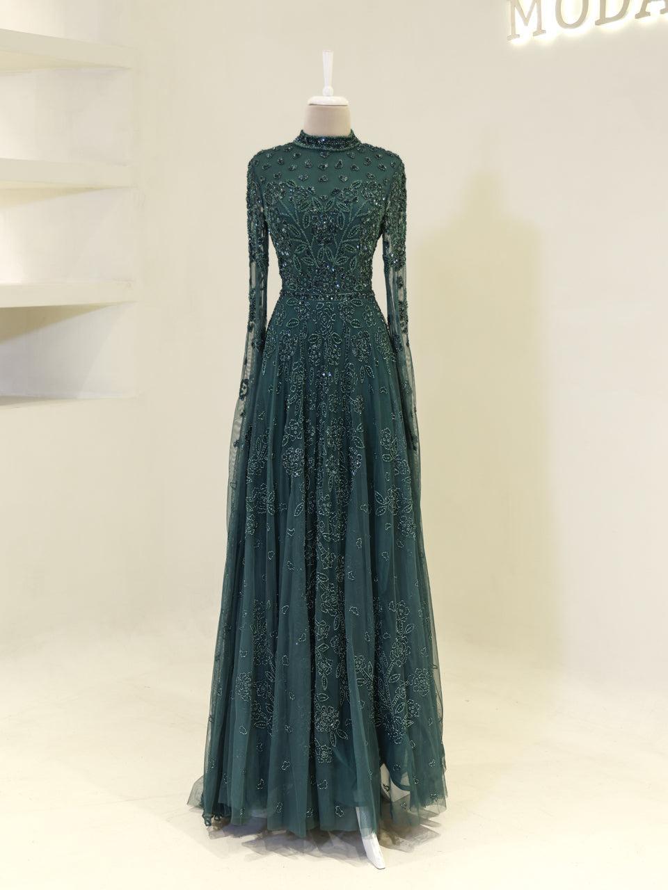 Lulua Couture Evening Dress - Emerald - view 2