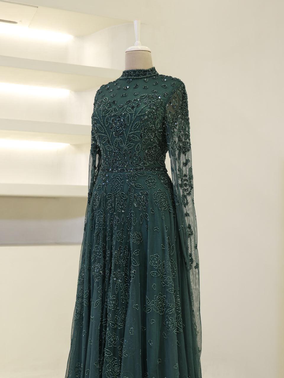 Lulua Couture Evening Dress - Emerald - view 3