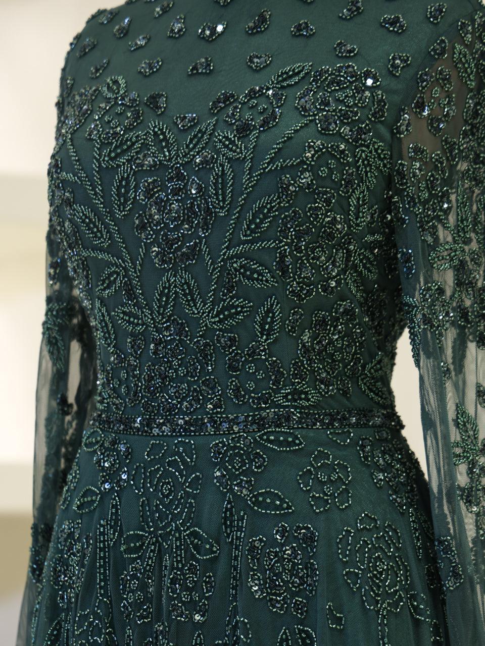 Lulua Couture Evening Dress - Emerald - view 4