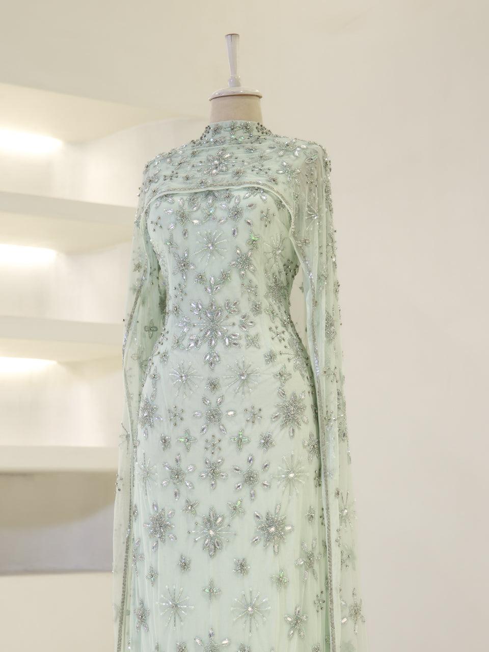 Celestia Couture Evening Dress - Mint - view 3