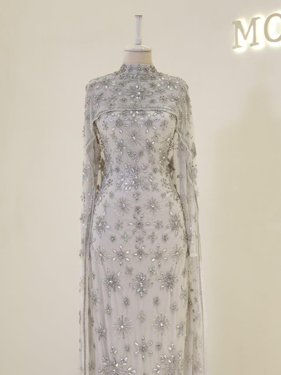Celestia Couture Evening Dress - Grey