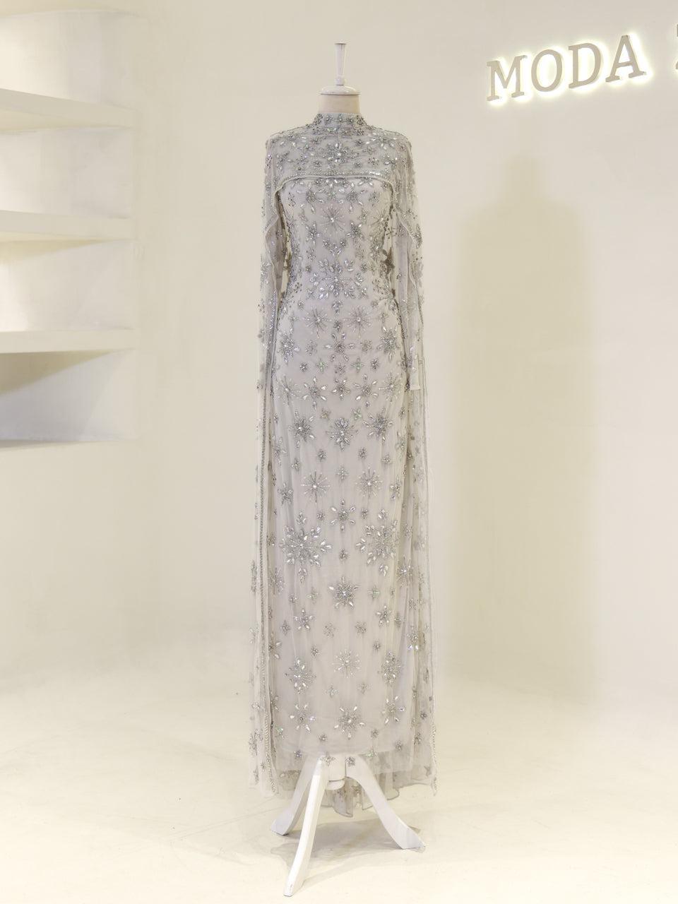Celestia Couture Evening Dress - Grey - view 2