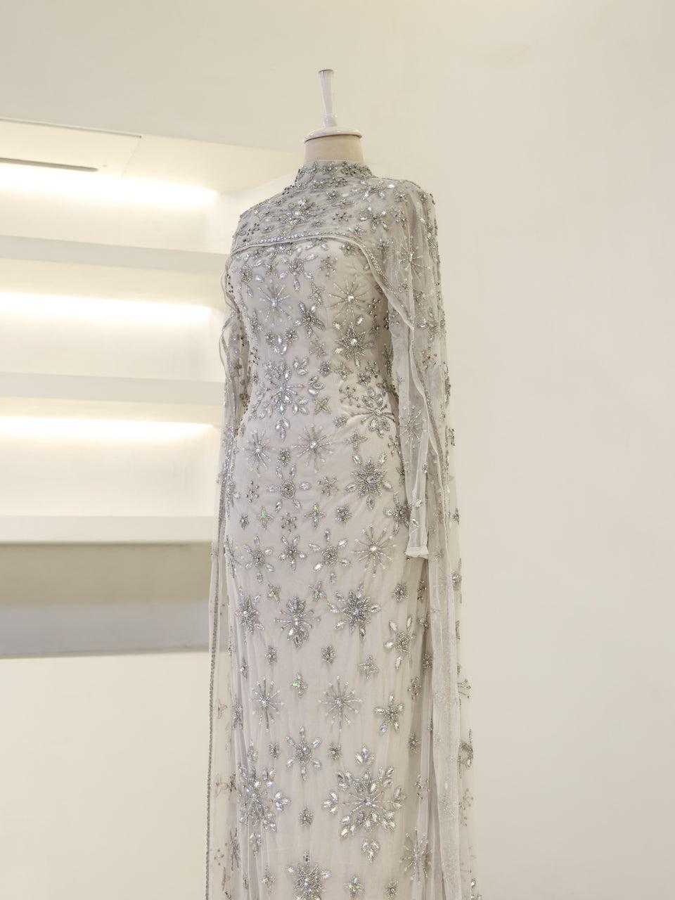 Celestia Couture Evening Dress - Grey - view 3