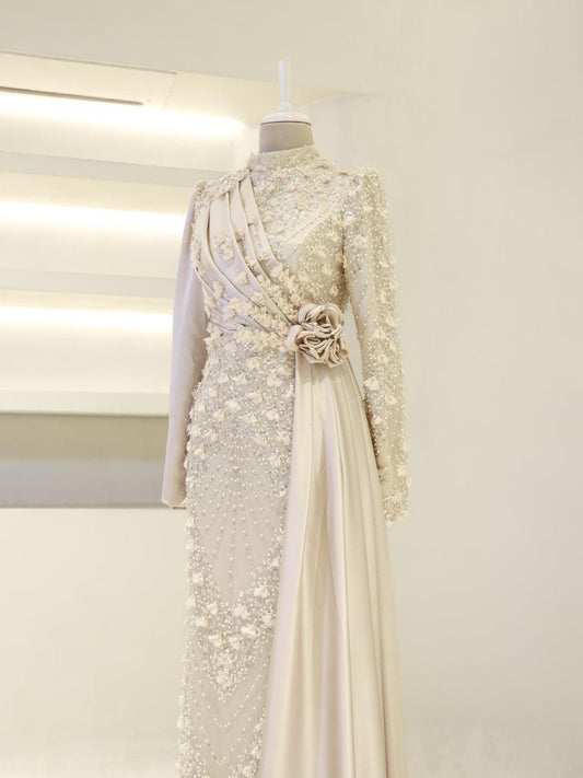 Darelia Evening Dress - Beige