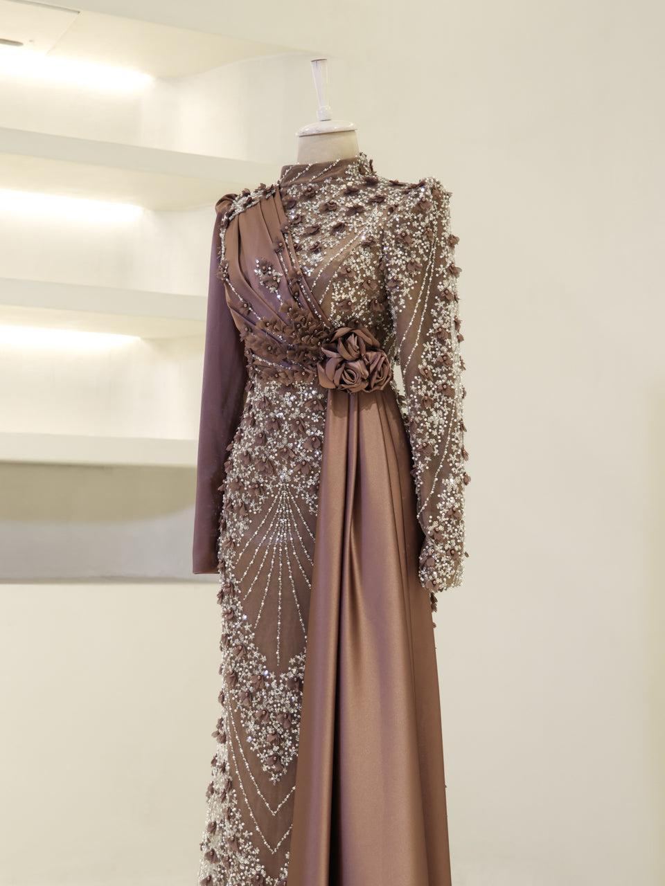 Darelia Evening Dress - Brown - view 3