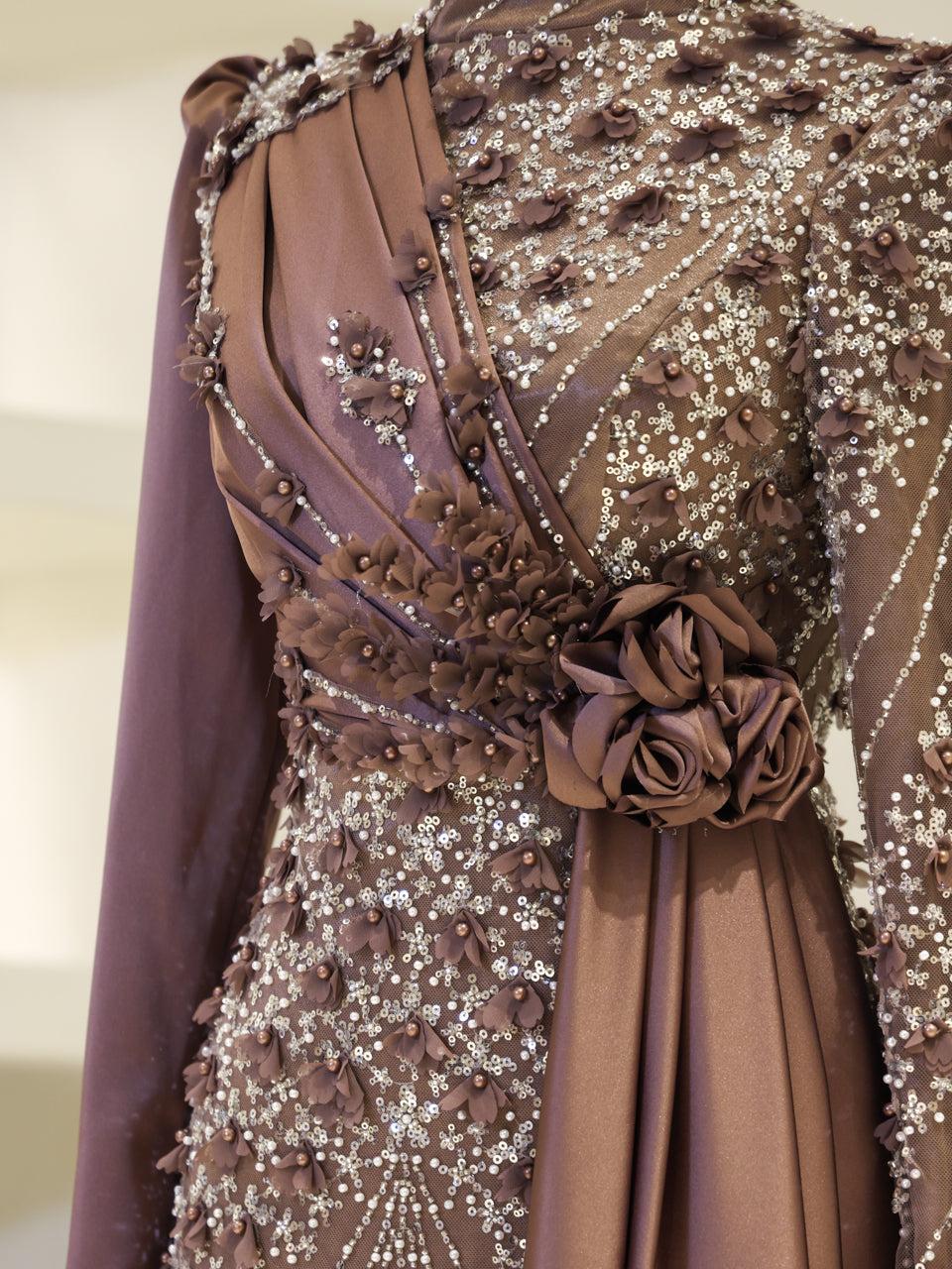 Darelia Evening Dress - Brown - view 4