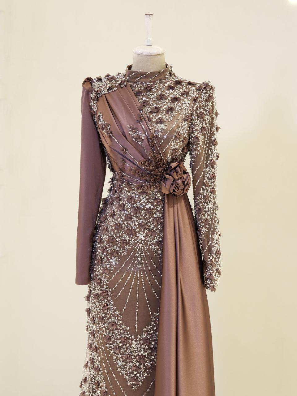 Darelia Evening Dress - Brown