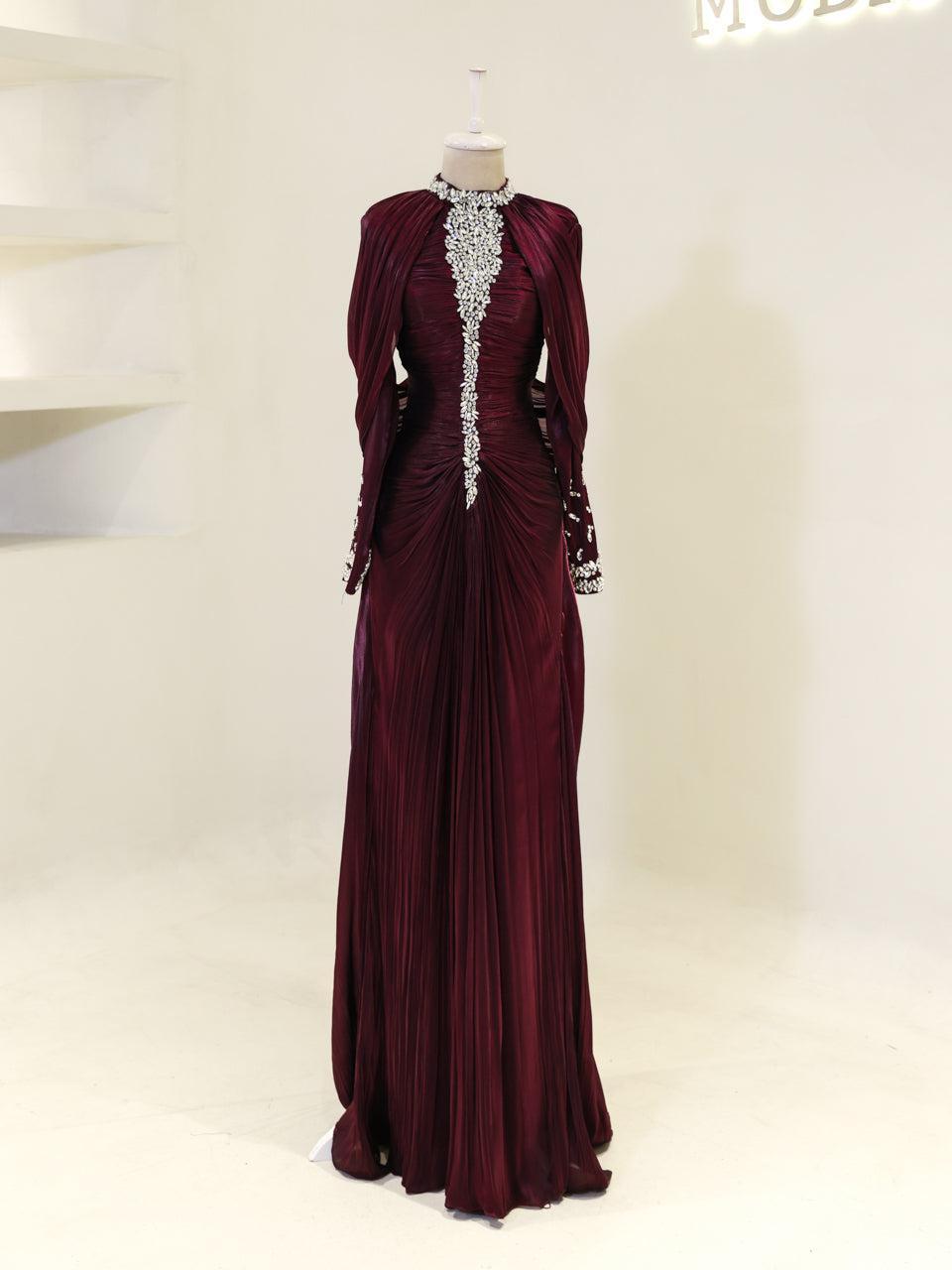 Dilvessa Evening Dress - Burgundy