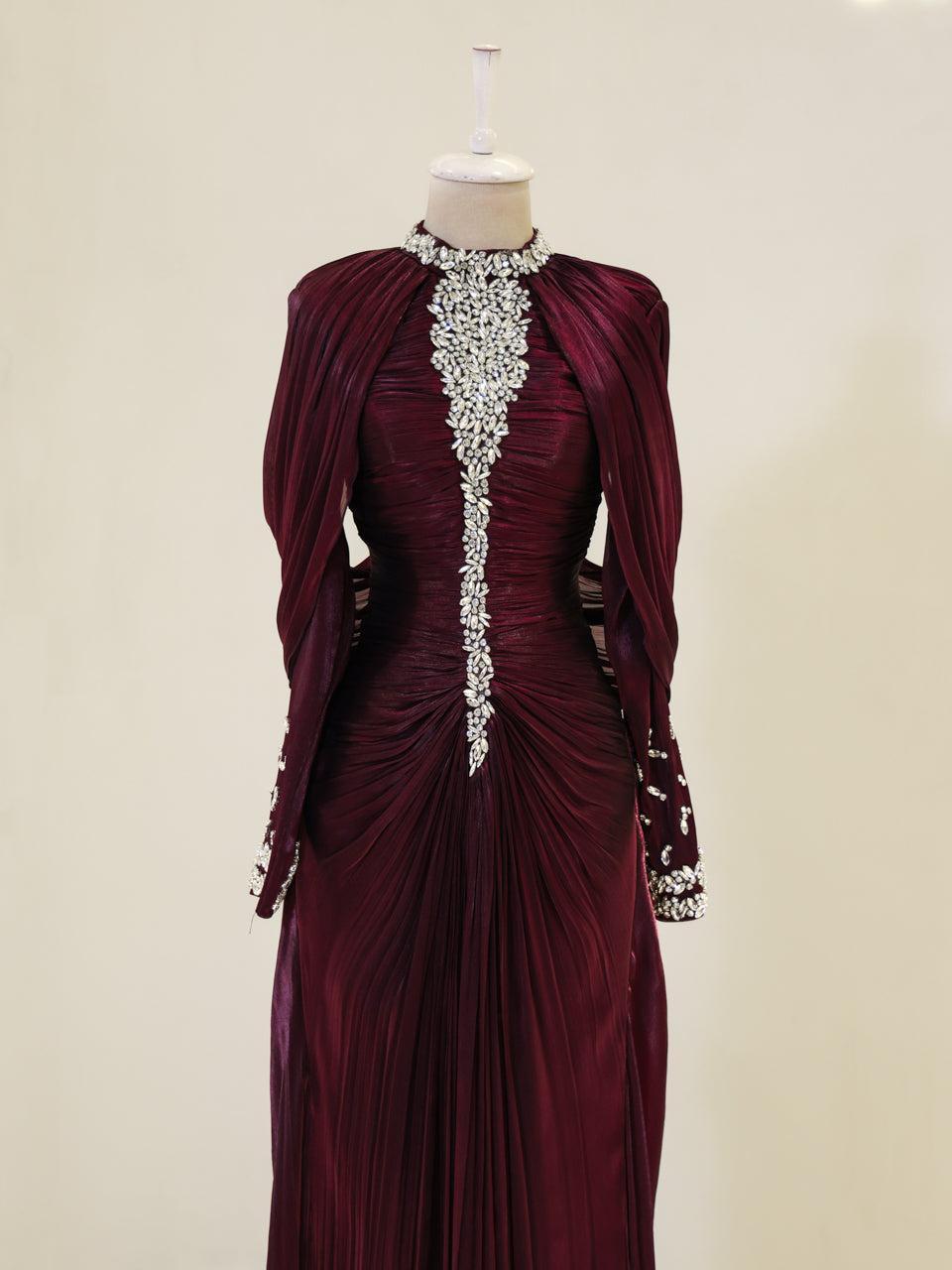 Dilvessa Evening Dress - Burgundy - view 2