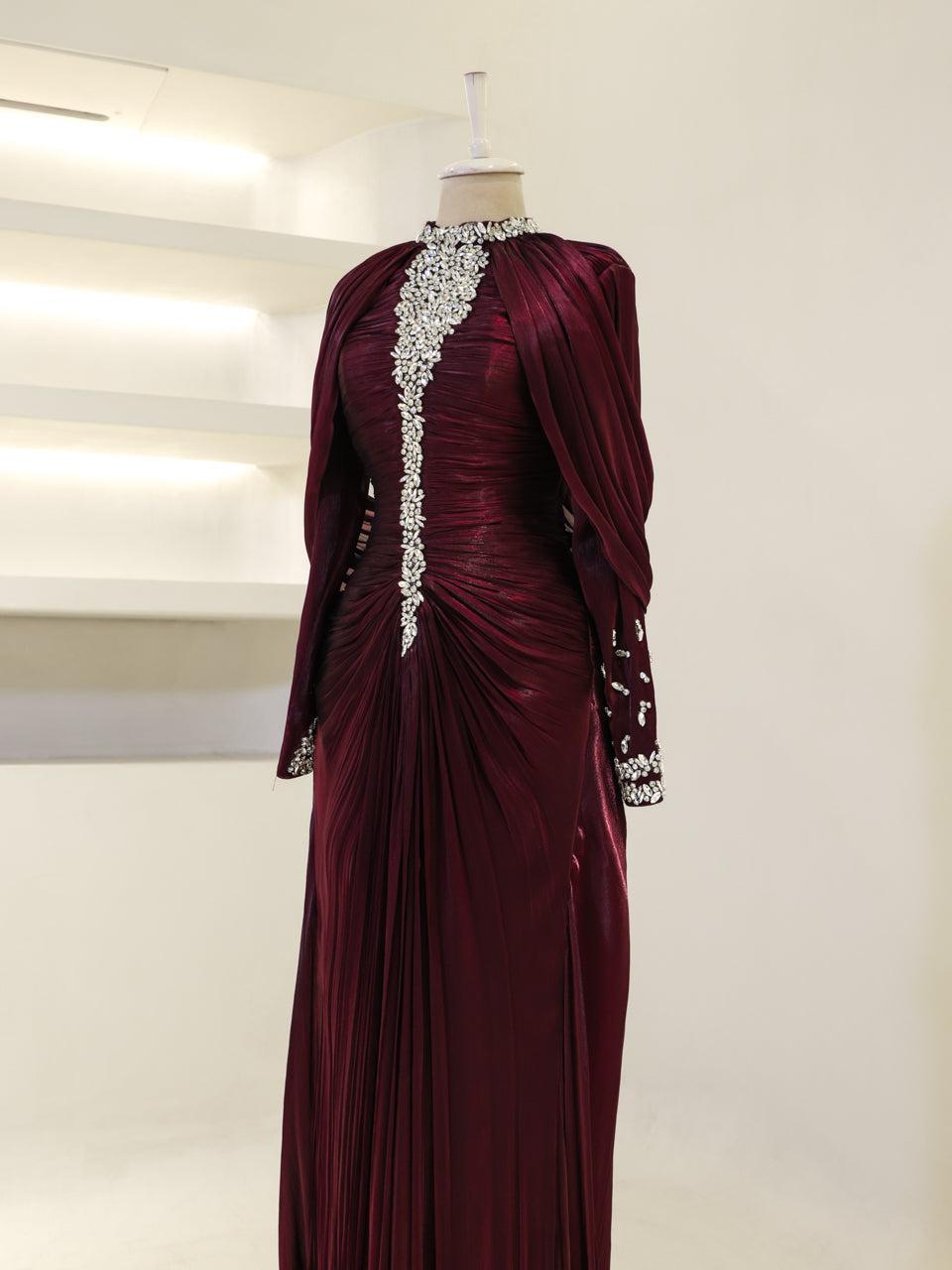 Dilvessa Evening Dress - Burgundy - view 3