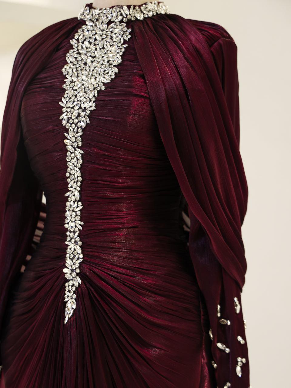 Dilvessa Evening Dress - Burgundy - view 4