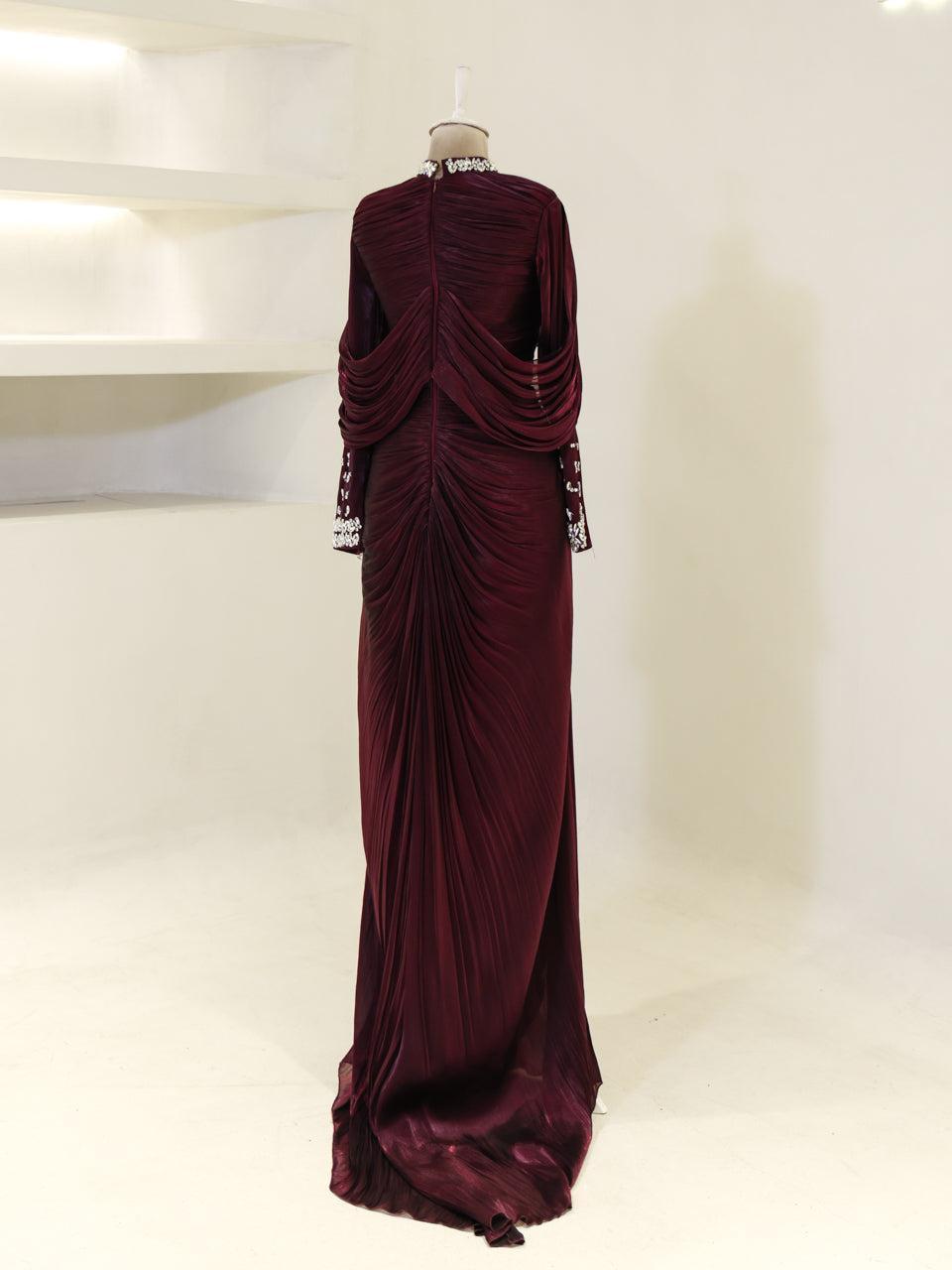 Dilvessa Evening Dress - Burgundy - view 5
