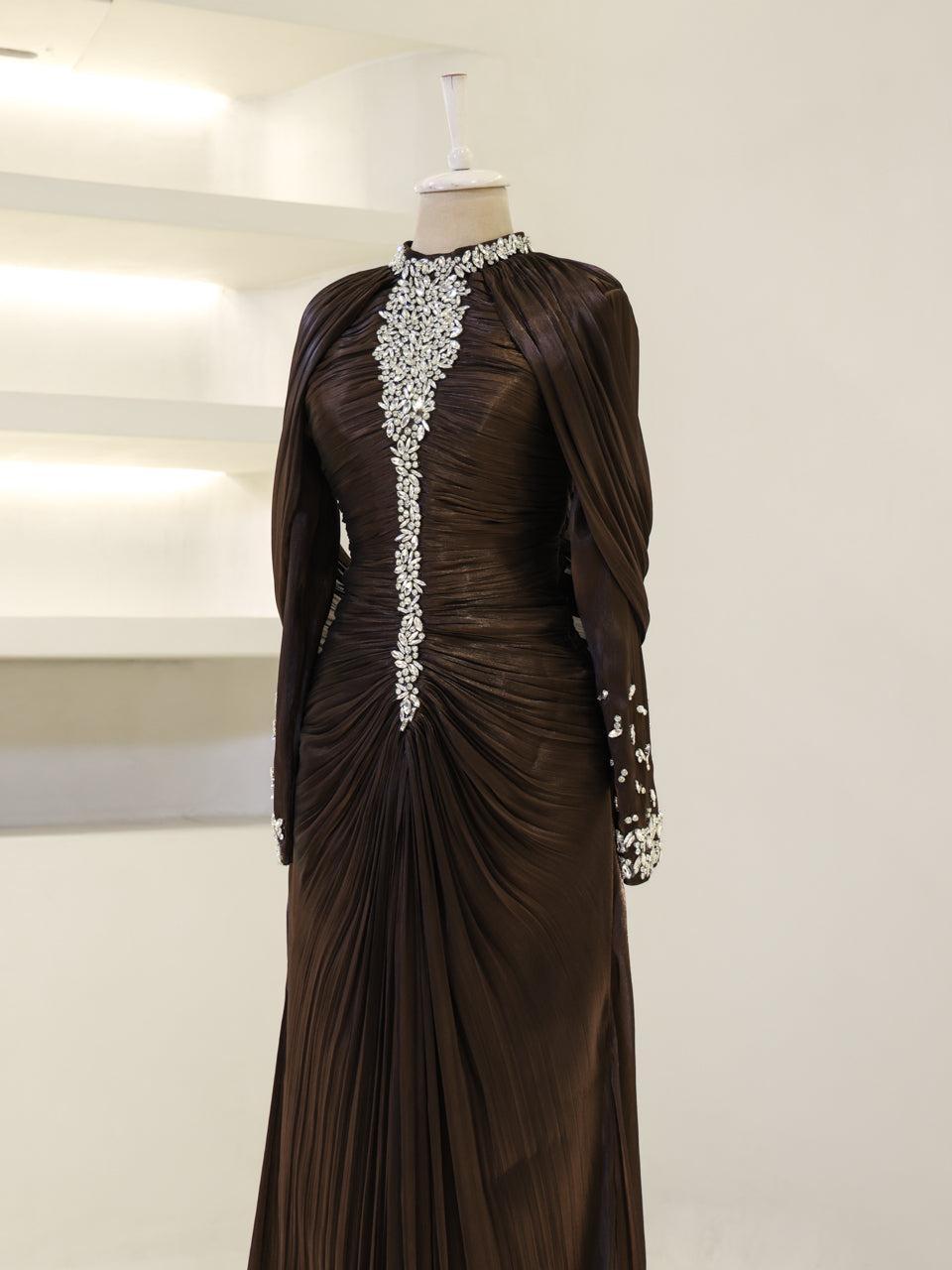 Dilvessa Evening Dress - Brown - view 3