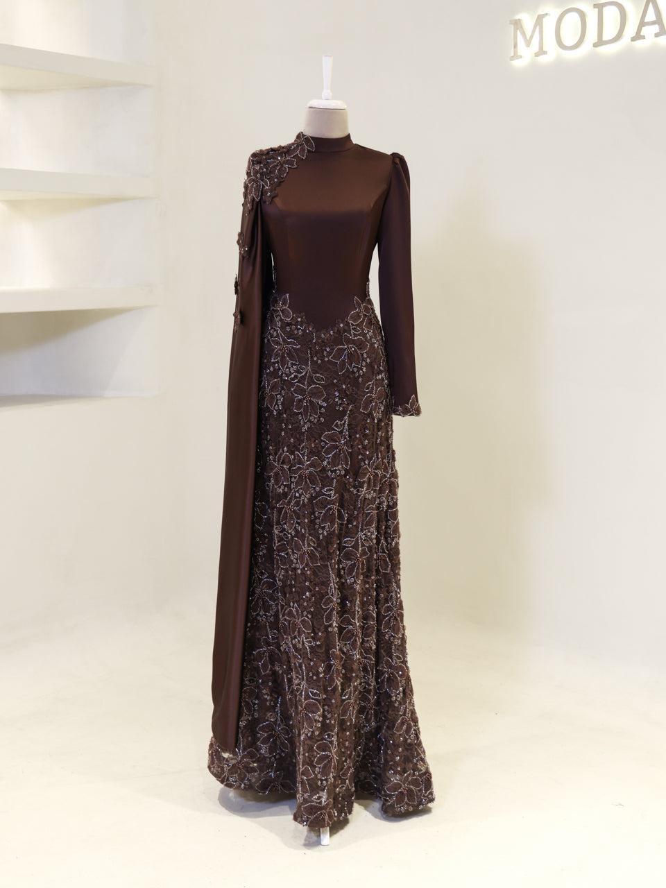 Pera Brown Couture Dress – image 1