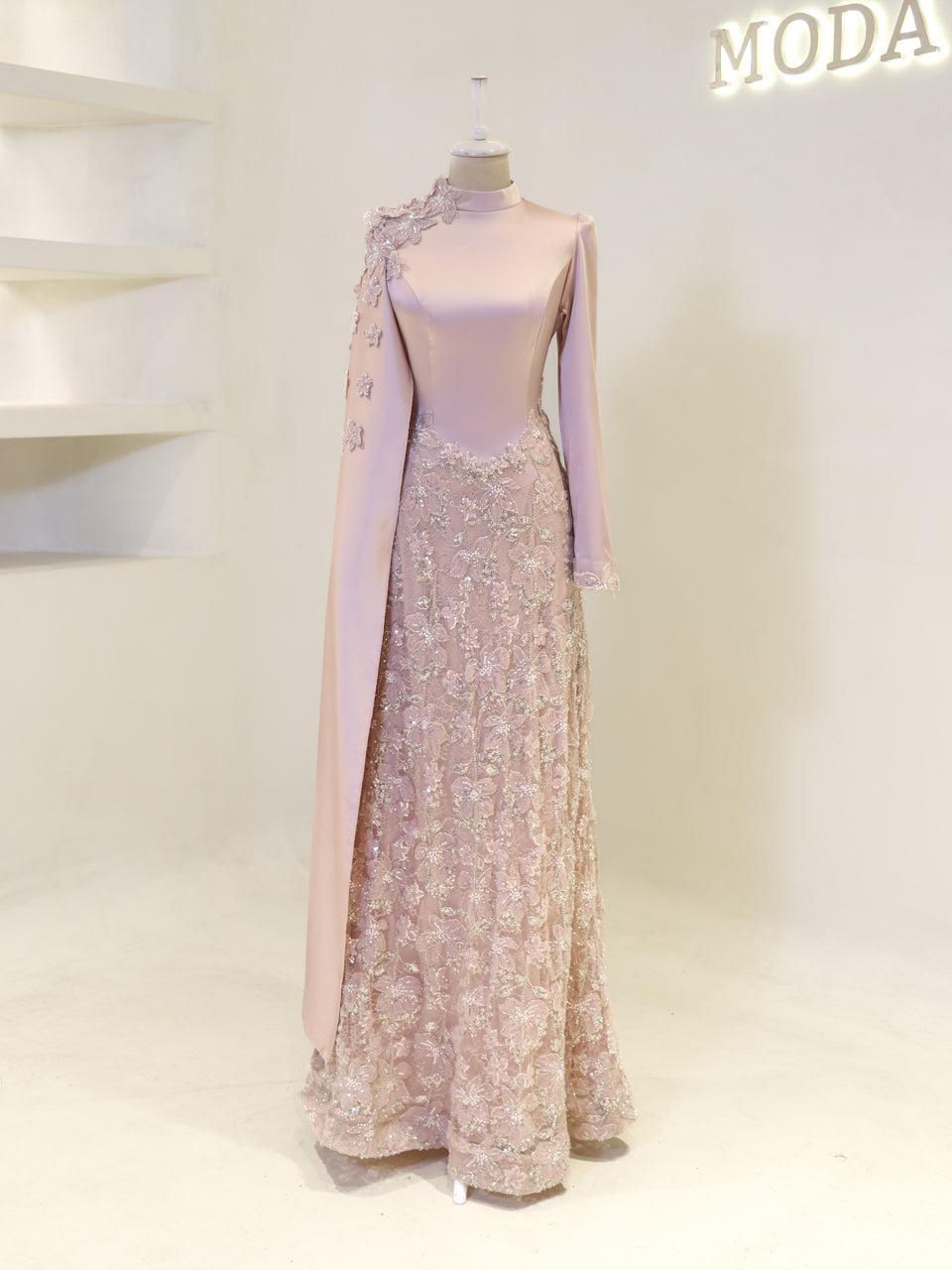 Pera Powder Pink Couture Dress – image 1