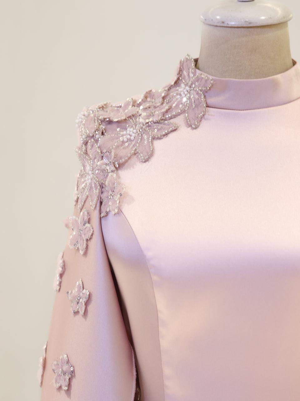 Pera Powder Pink Couture Dress – image 4
