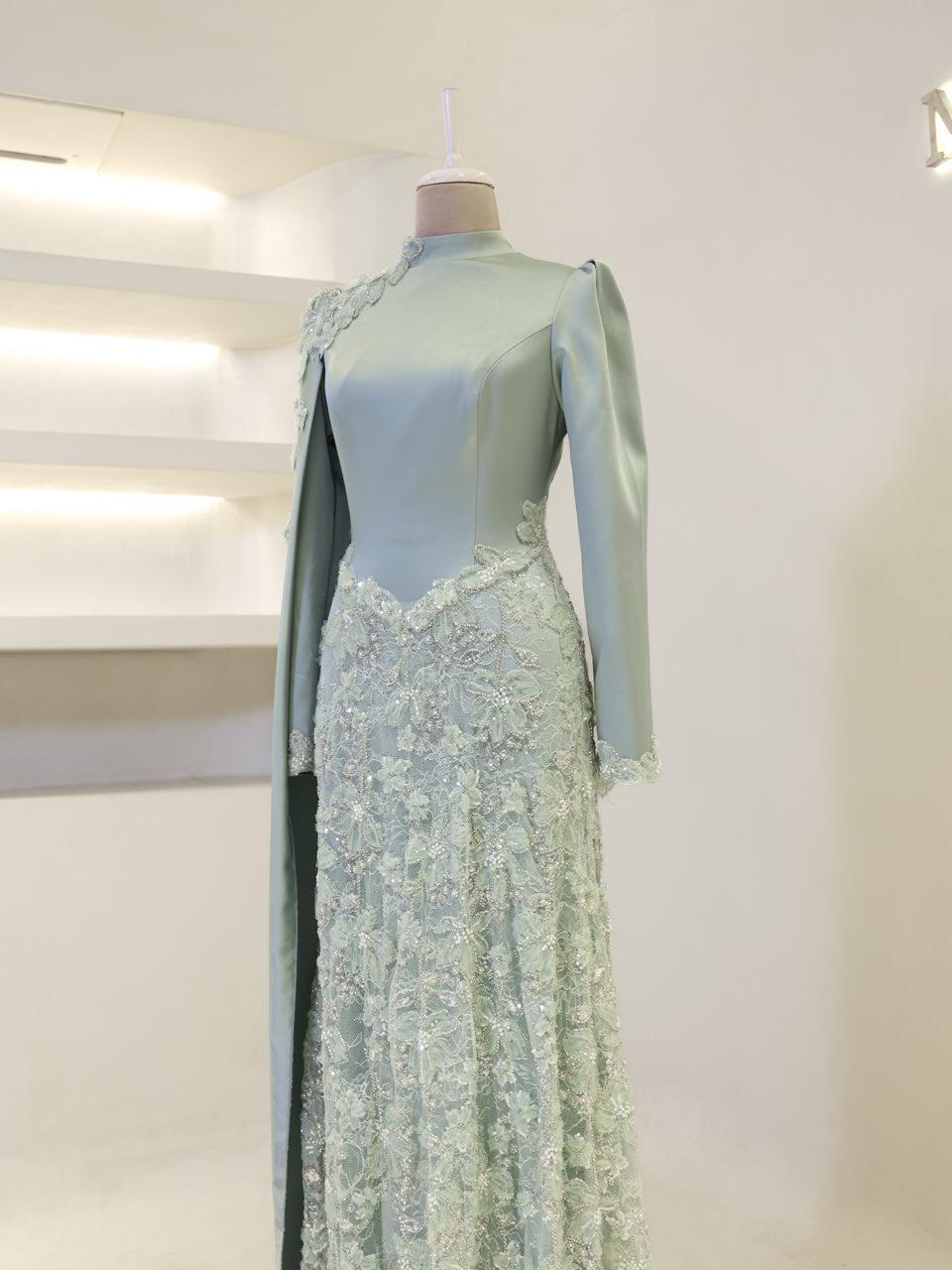 Pera Mint Green Couture Dress – image 3