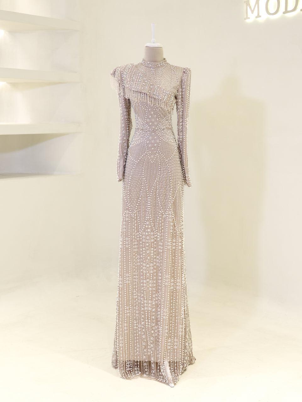 Nadia Evening Dress - Powder Pink - view 2