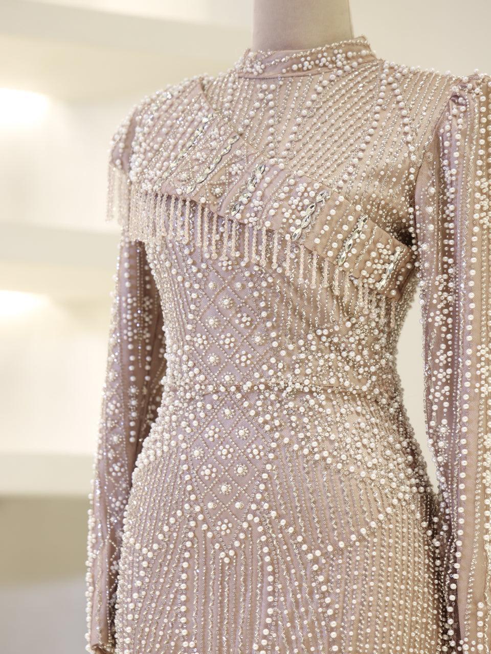 Nadia Evening Dress - Powder Pink - view 4