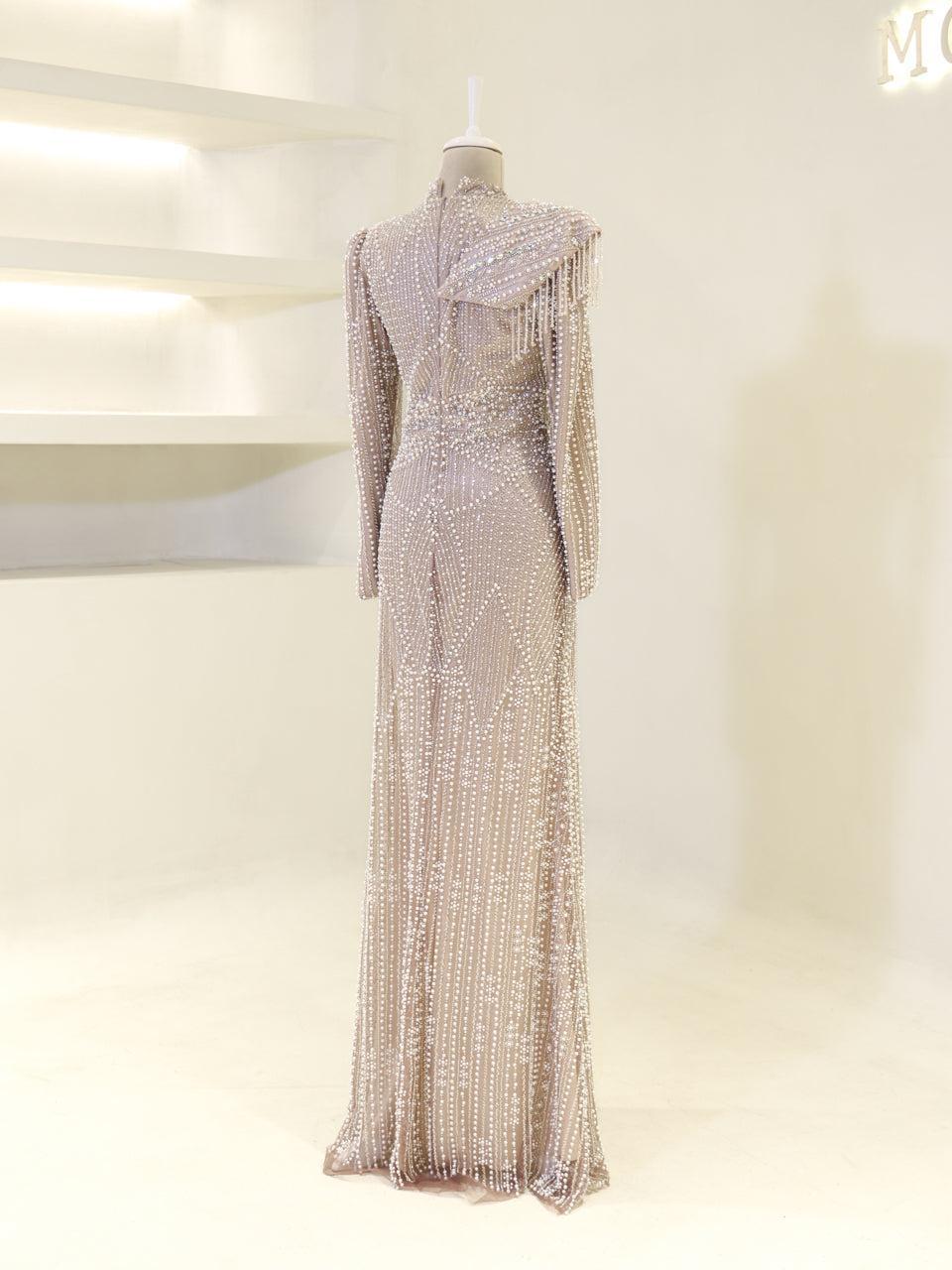 Nadia Evening Dress - Powder Pink - view 5