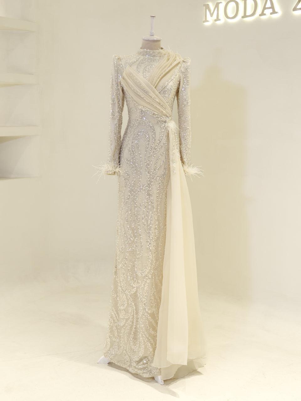 Lavessa Evening Dress - Beige