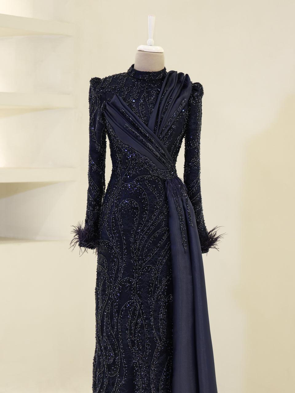 Lavessa Evening Dress - Navy