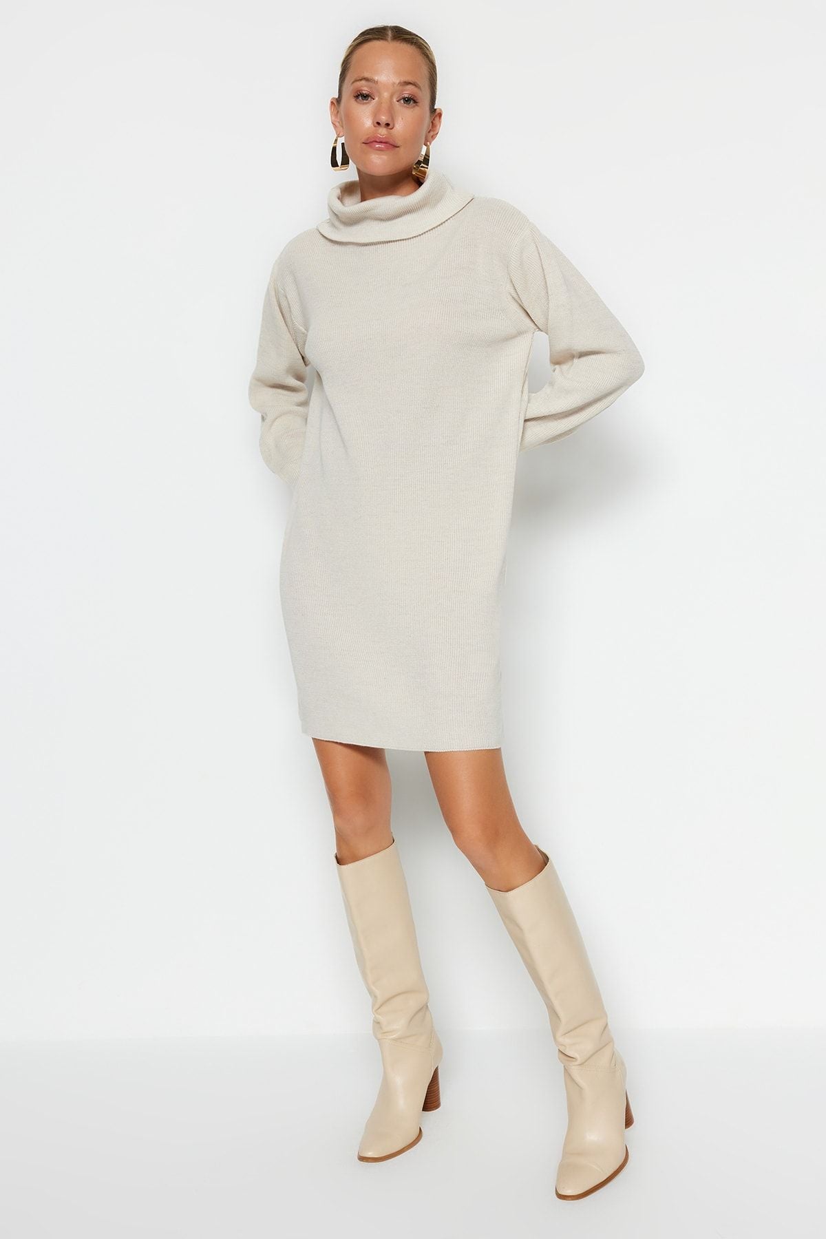 Stone Knit Oversized Mini Dress
