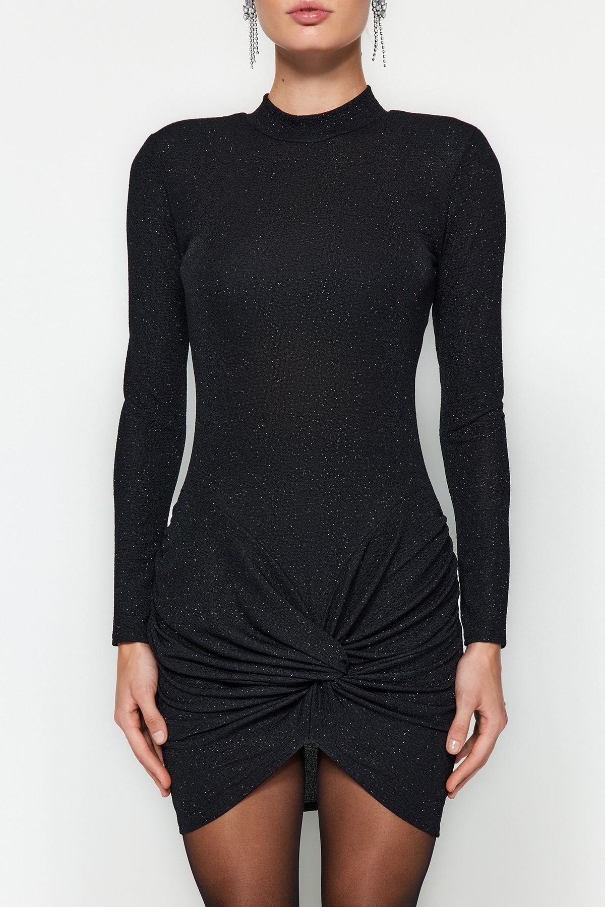 Sparkly Knitted Fitted Short Evening Prom Dress