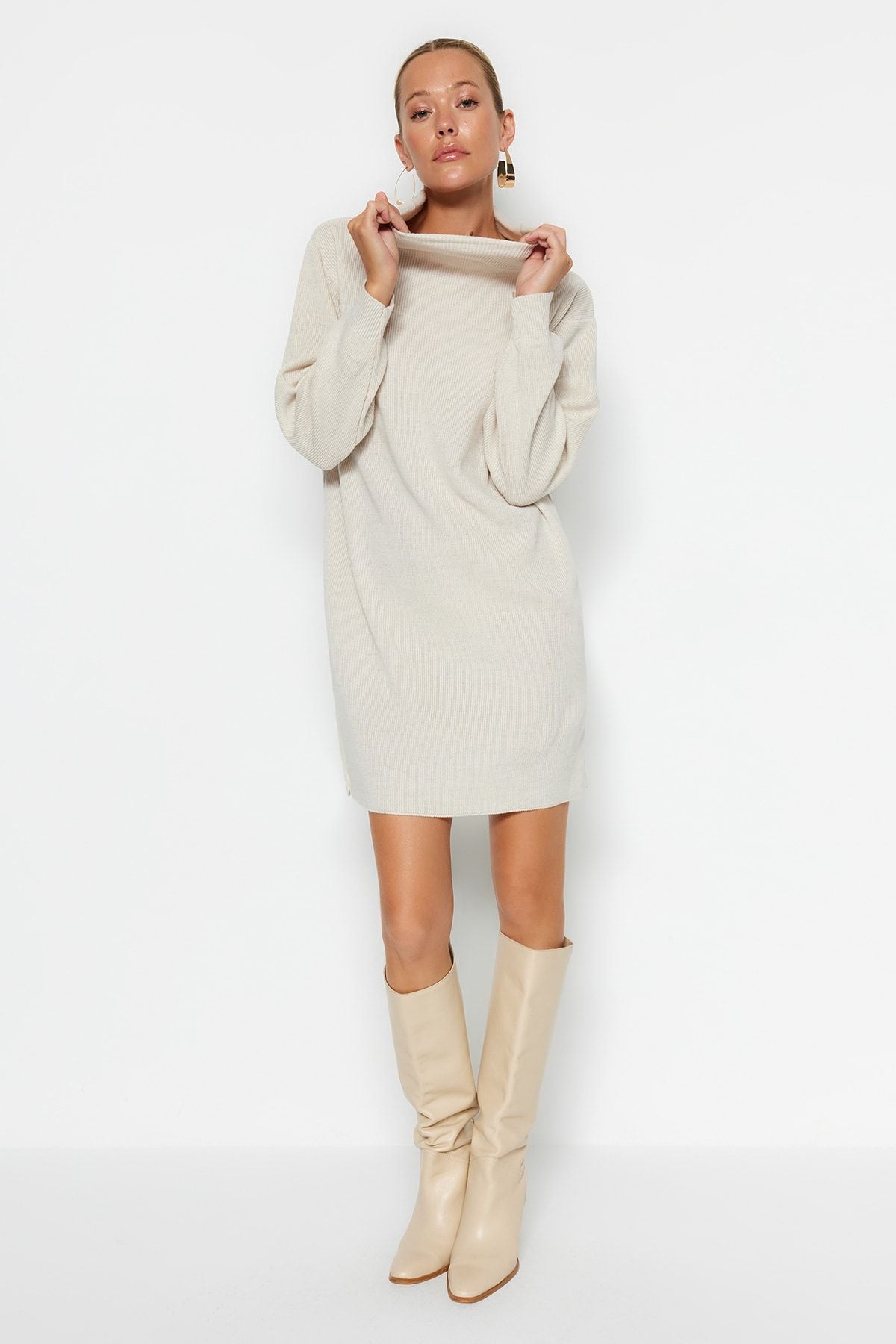 Stone Knit Oversized Mini Dress